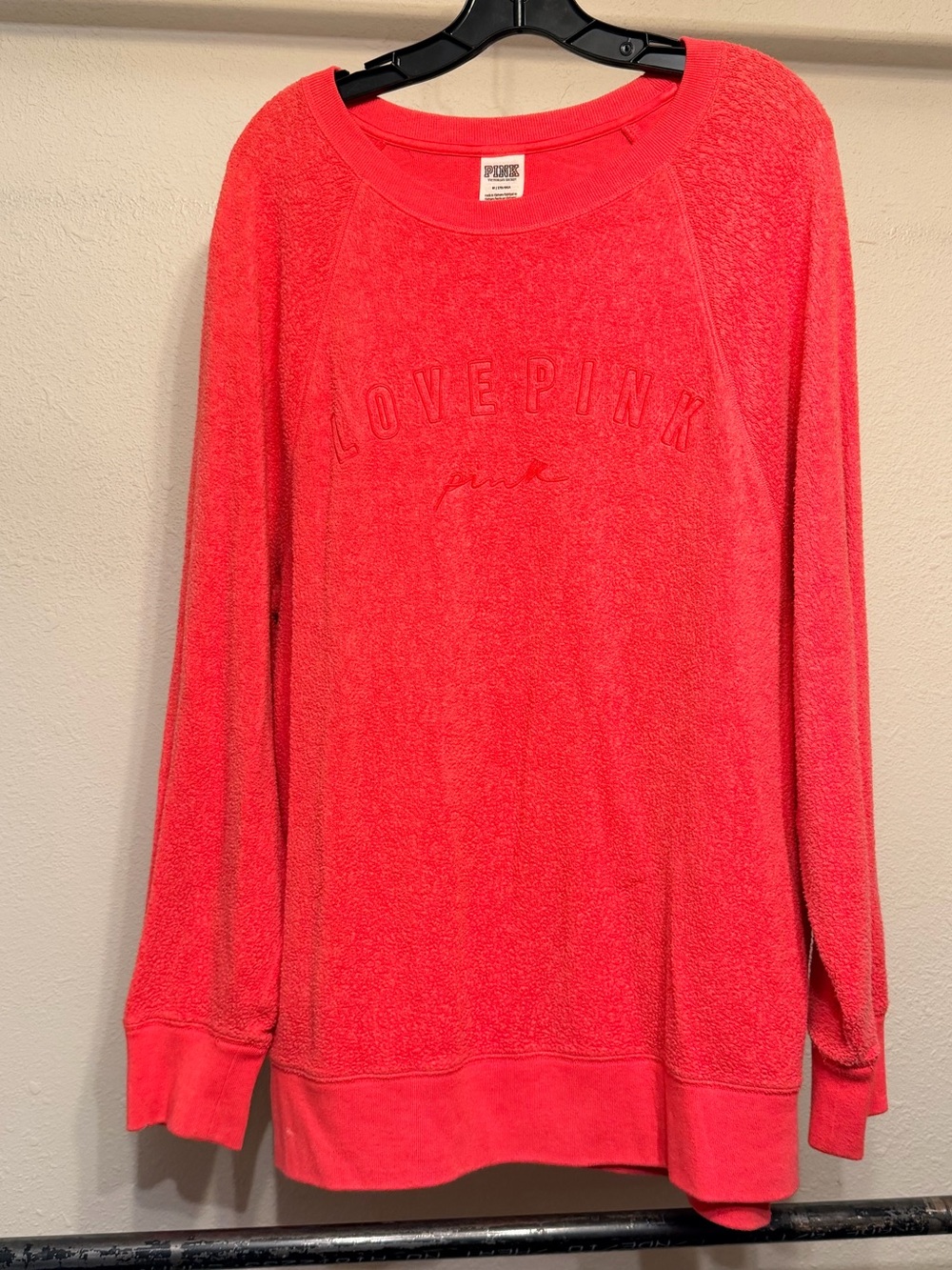 PINK Victoria's Secret Bright Coral/Pink Crewneck Sweater